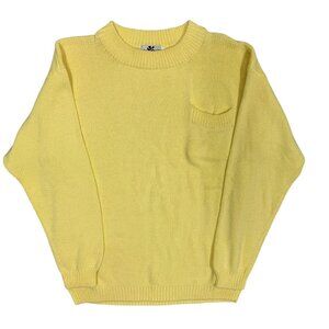 Vintage Hudsons Bay Yellow Cotton Knit Sweater Crewneck Medium